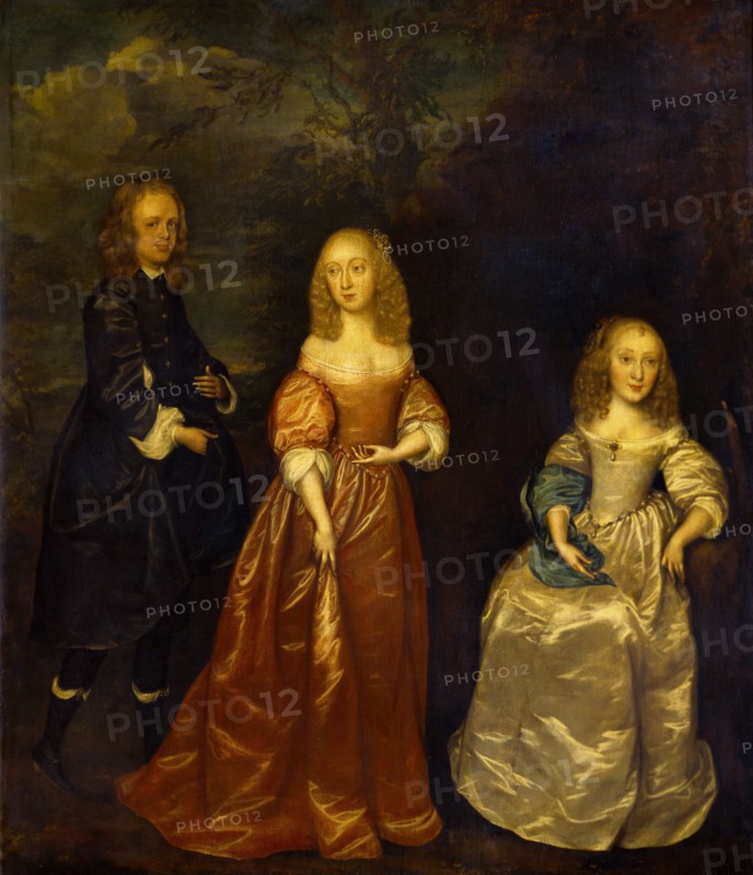 Elizabeth Dysart with her Husband and Sister, by Joan Carlile. England, 17th century