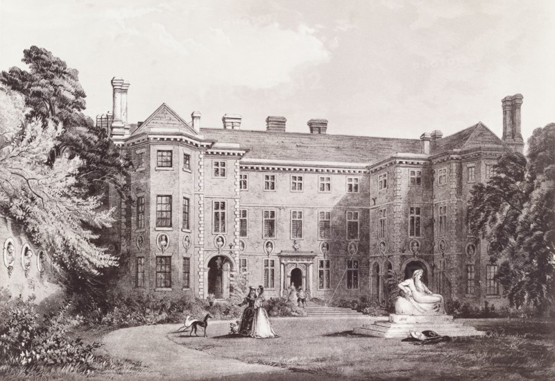 General view of Ham House. Surrey, England, 19th century