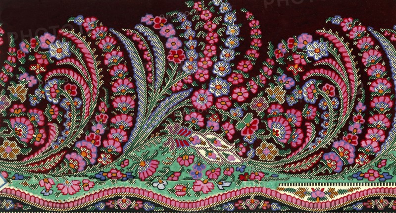 Design for printed shawl fabric, by George Charles Haite. England, 19th century