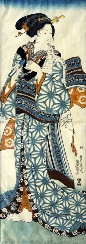 Girl with Scissors, by Utagawa Kunisada. Japan, 19th century