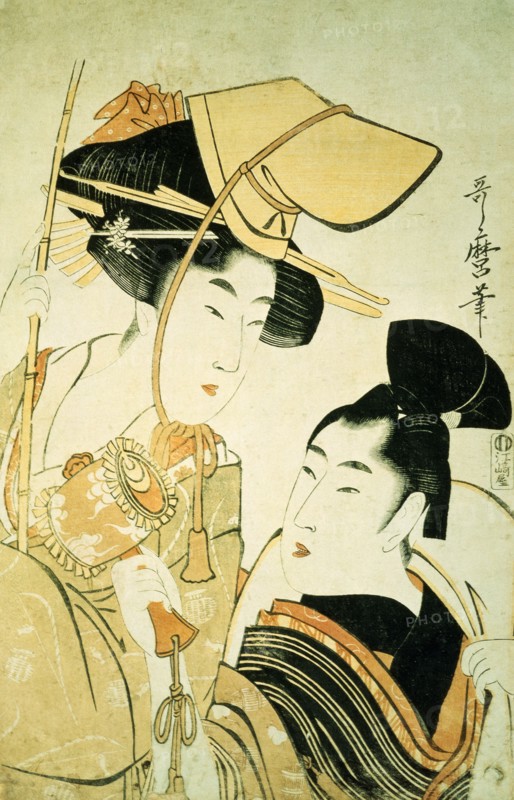 Two Girls as Ebisu and Daikoku, by Kitagawa Utamaro. Japan, 18th century