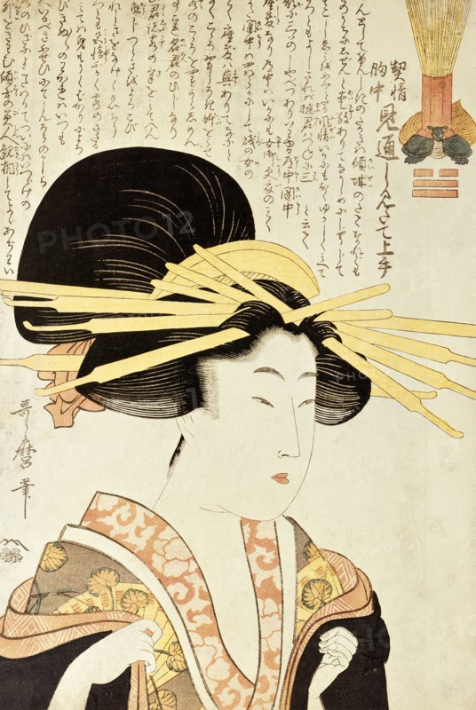 Courtesan and Inscription, by Kitagawa Utamaro. Japan, late 18th century