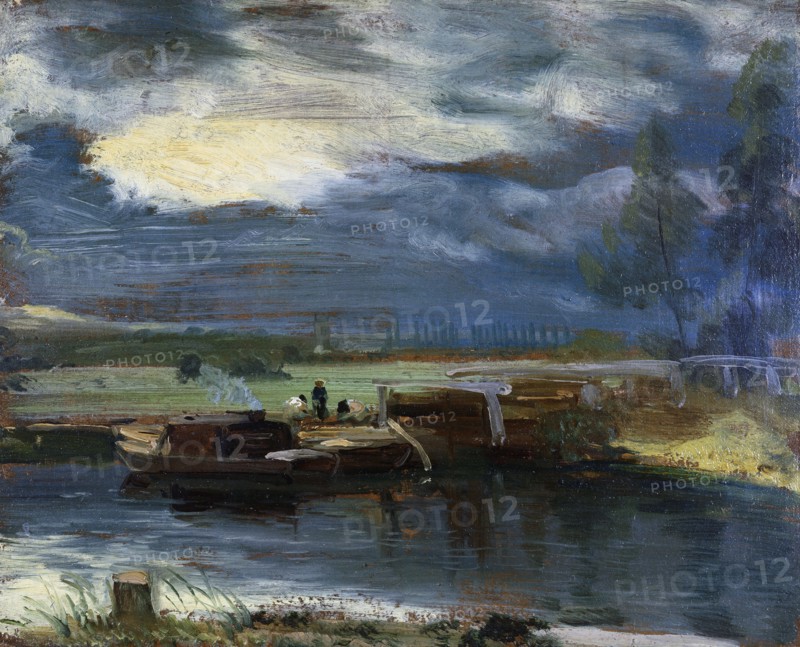 Constable, Péniches sur la Stour et l'église de Dedham en arrière-plan