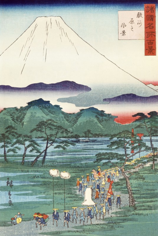 Fuji seen from Hara in Suruga Province. Japan, mid-19th century