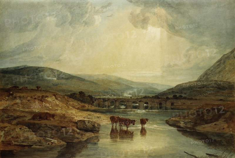 Bridge near The Usk, by J.M.W. Turner. Wales, 19th century