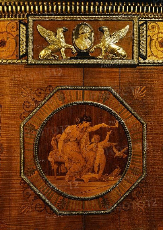 The pier glass and commode, detail, by Robert Adam. London, England, 1773
