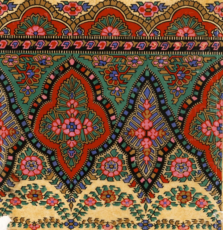 Design for printed shawl fabric, by George Haite. England, 19th century