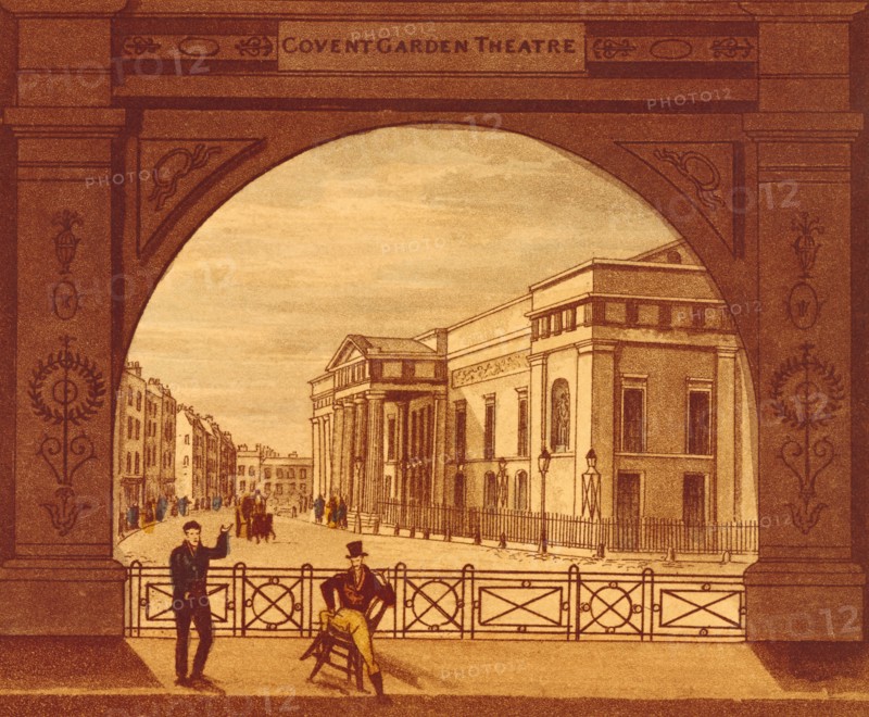 Covent Garden Theatre Exterior. England, 1820