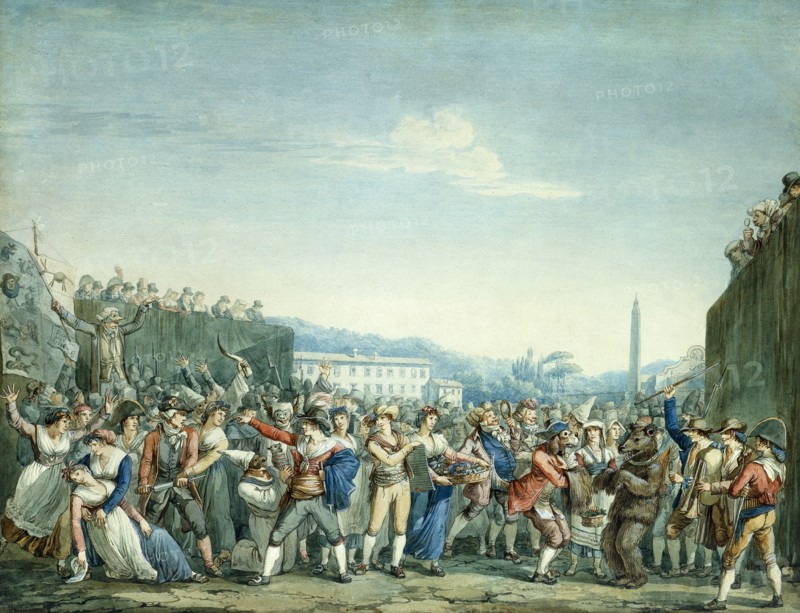 Carnival in Rome, by Bartolomeo Pinelli. Rome, Italy, 19th century
