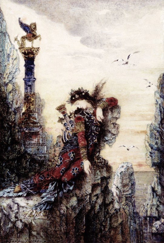 Sappho, by Gustave Moreau. France, early 19th century
