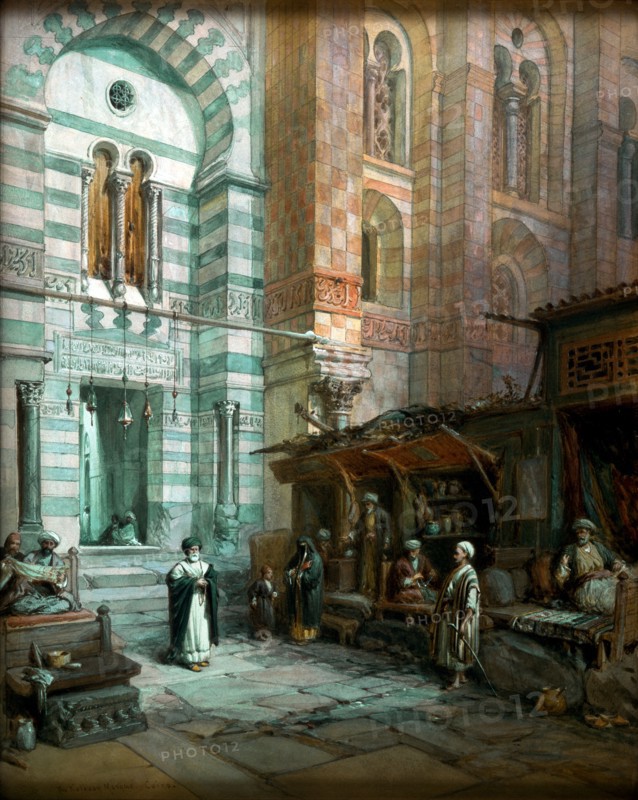 The Maristan or Mosque-Hospital in Cairo, by William Simpson. Egypt, 19th century