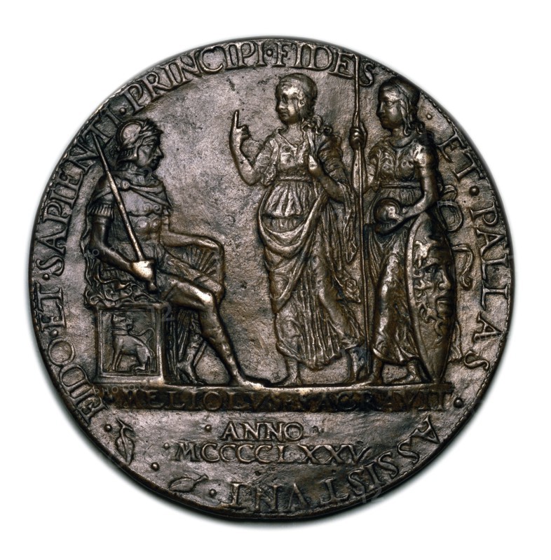 Medal depicting Lodovico III Gonzago, by Bartolommeo Melioli. Italy, 1475