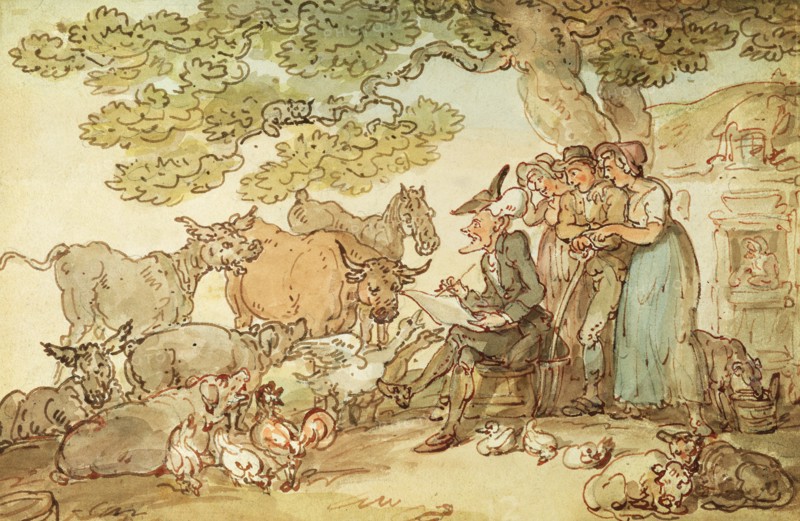 Dr Syntax sketching after nature, by Thomas Rowlandson. London, England, 18th-19th century