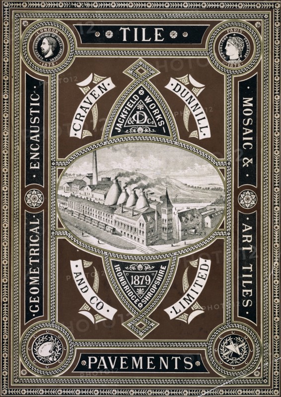 Catalogue cover of Tile Pavements, by Craven, Dunnill & Co. Leicester, England, 1879