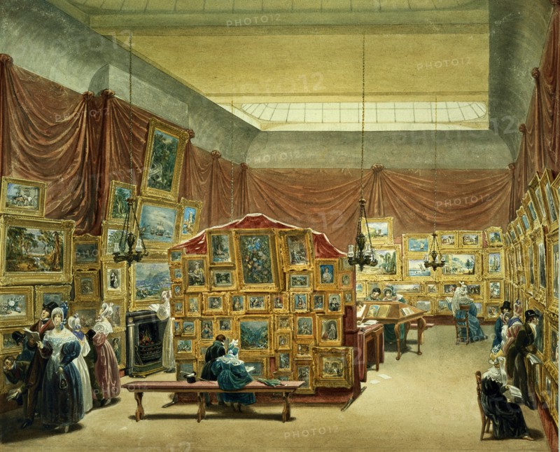 The Gallery of New Society of Painters in Watercolours, by George Scharf. London, England, 1834