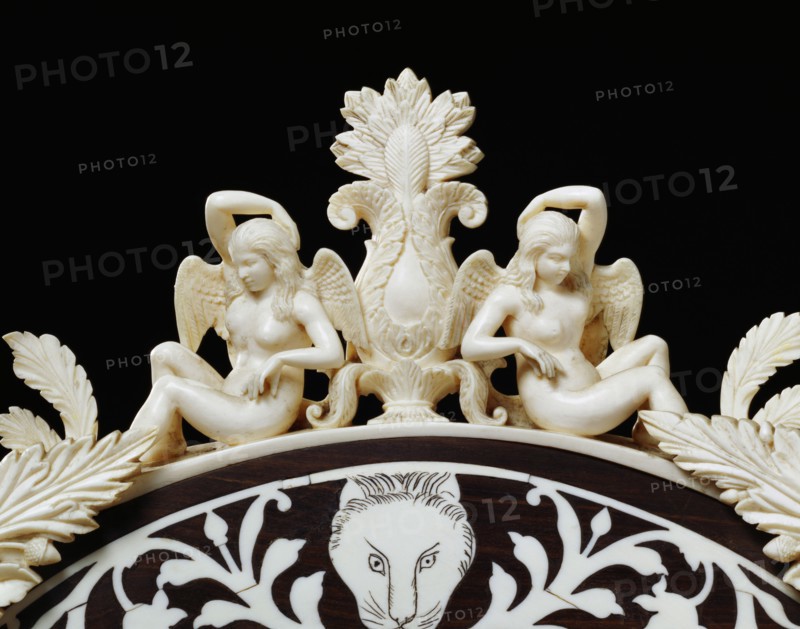 Trône indien du 19e siècle (détail)