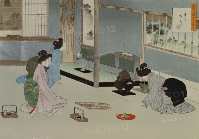 Tea Ceremony, by MizuN Toshikata. Japan, 19th-20th century