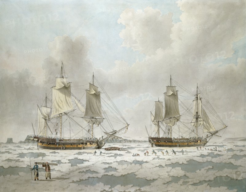 Commodore Phipps' expedition, by John Cleveley. England, late 18th century