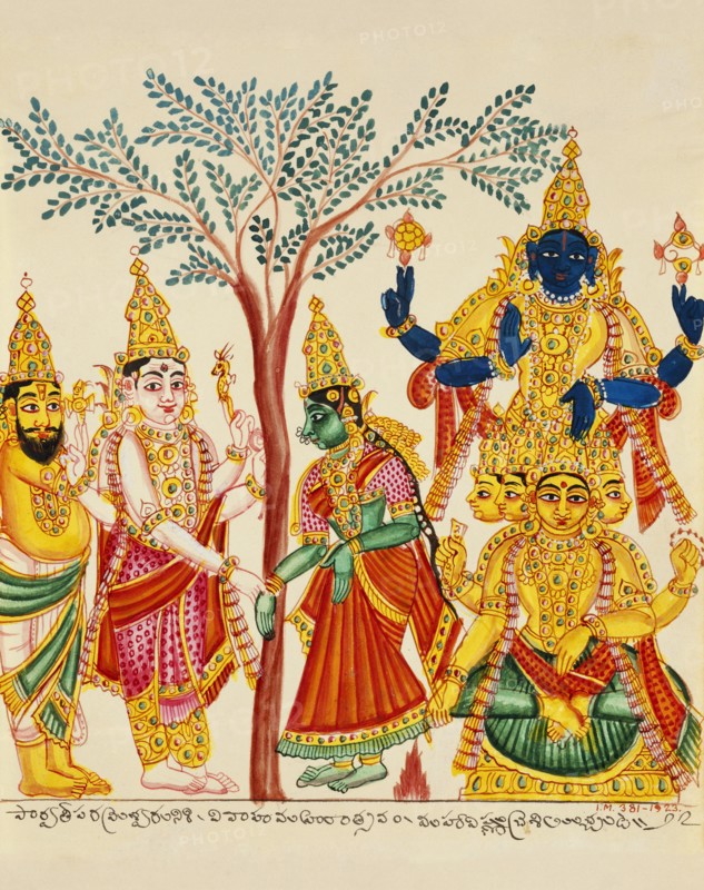 The marriage of Shiva and Parvati. Trichinopoly, India, early 19th century. 
Londres, Victoria & Albert Museum
Londres, Victoria and Albert Museum