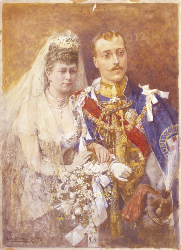 Prince George and Princess Mary of Teck, by Walter Wilson. England, late 19th century. 
Londres, Victoria & Albert Museum
Londres, Victoria and Albert Museum