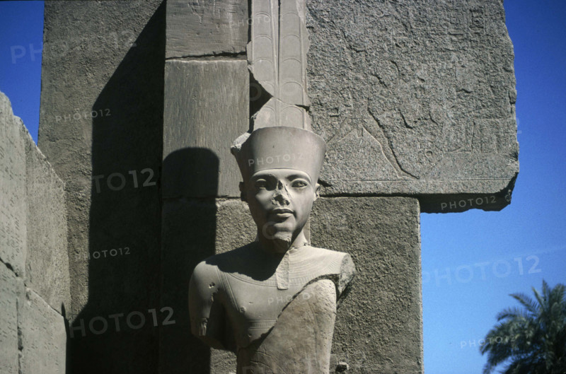Karnak, Egypt, stone carving of Pharaoh