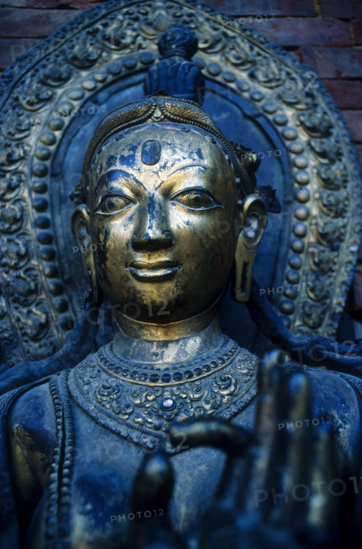 Hindu goddess cast in bronze, Kathmandu, Nepal