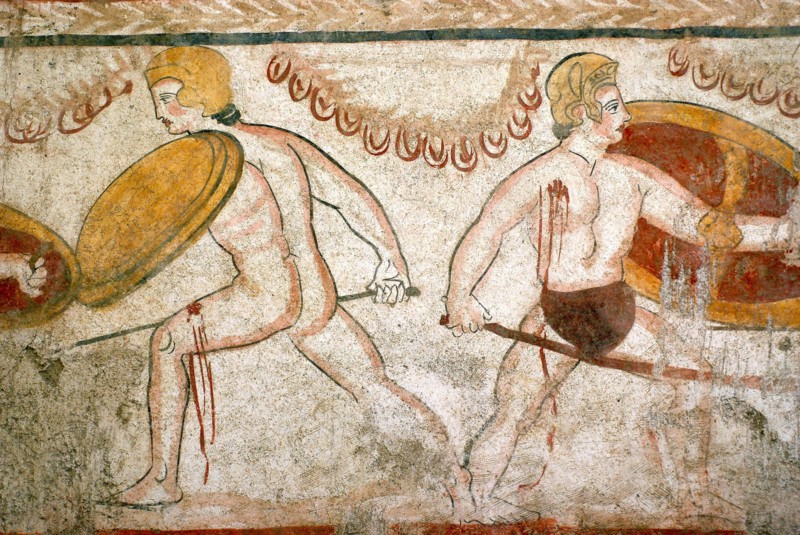 Paestum. Lucanian tomb painting musician