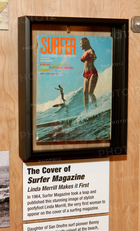 Mar. 22, 2010 - Oceanside, CA, USA - March 22, 2010_Oceanside, CA, USA_At the California Surf Museum's new WOW  Woman On Waves, A History of Women in Surfing is a detail view of the November, 1964 issue of Surfer Magazine that shows a photo of Linda Merrill, the first woman to be featured on the magazine's cover.
