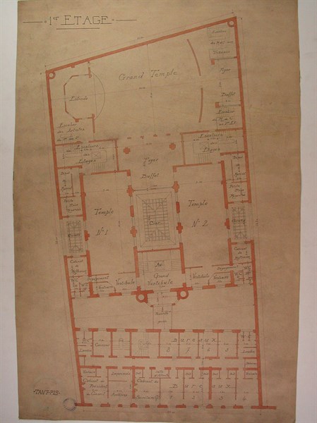 Plans du Grand Orient de France, 1er étage