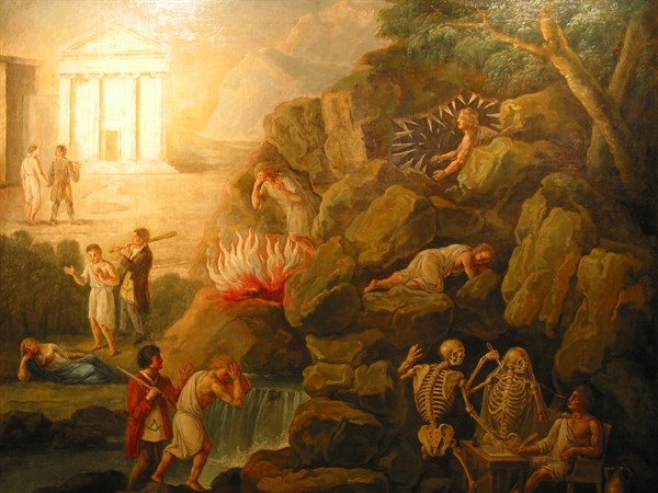 Freemasonic painting of the initiation
