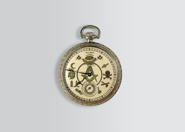 Montre à gousset américaine à symboles horaires.