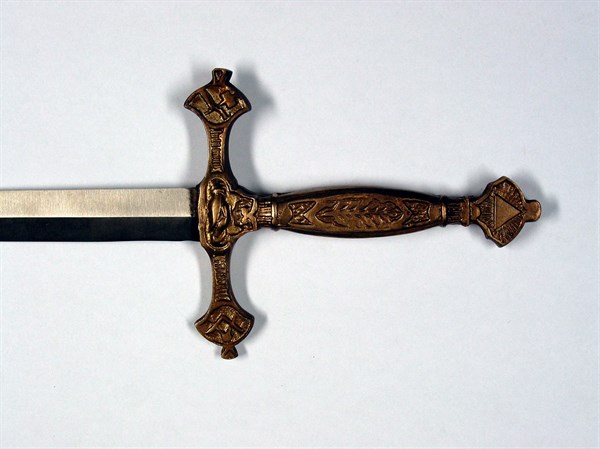 Masonic sword, tinned iron blade.