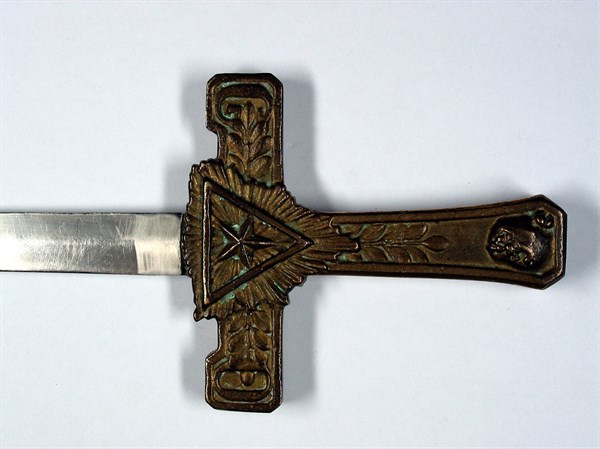 Masonic sword, tinned iron blade.