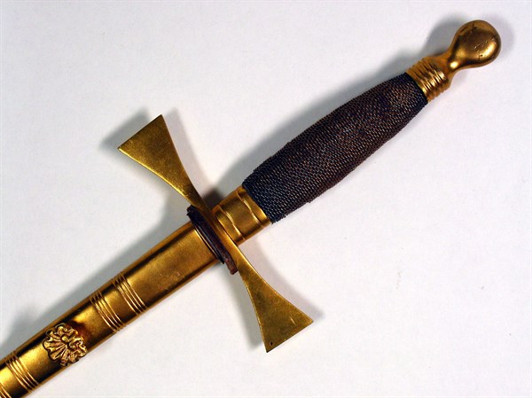Masonic sword with its scabbard.