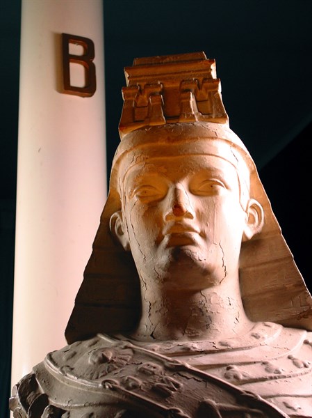 Female allegory or Masonic Isis figure in plaster