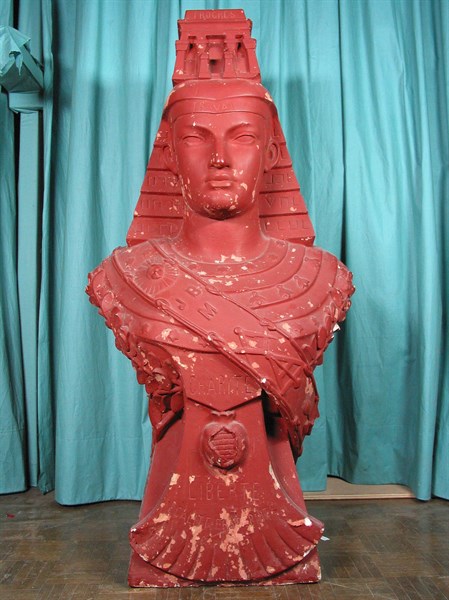 Female allegory or Masonic Isis figure in plaster