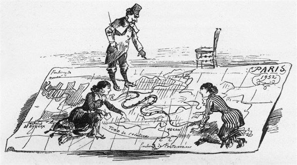 Le plan de Paris, illustration de Robida