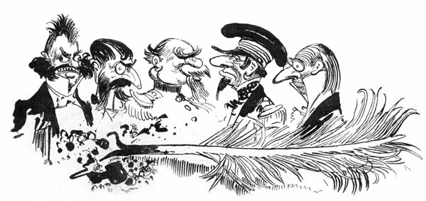 Tas de ministres !, illustration de Robida