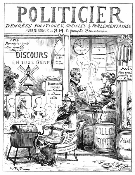 Politicier, illustration de Robida