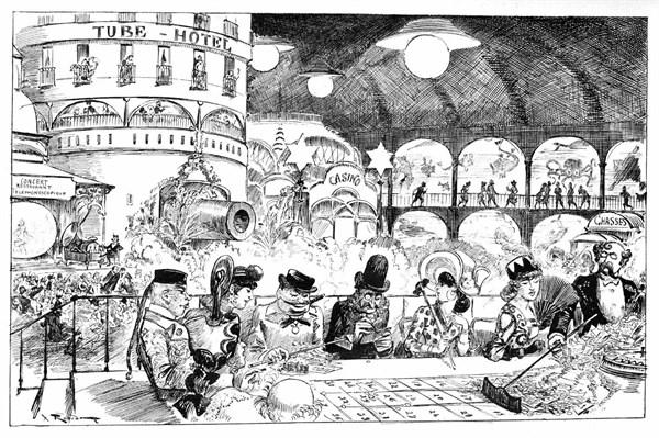 La ville internationale et sous-marine de Central-Tube, illustration de Robida