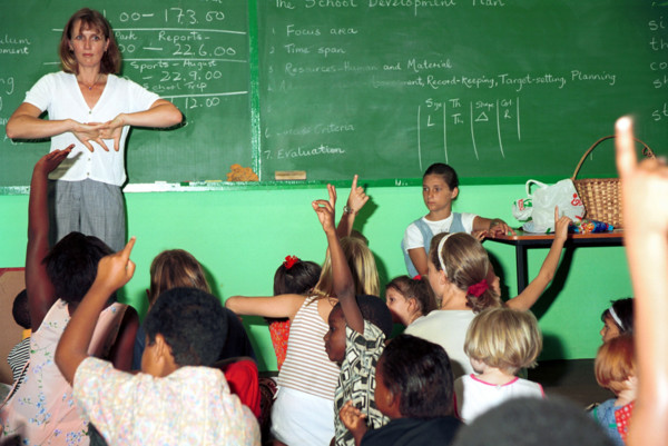 Pietermaritzburg KwaZulu Natal South Africa 1/2000 

teaching, teacher, children listening,