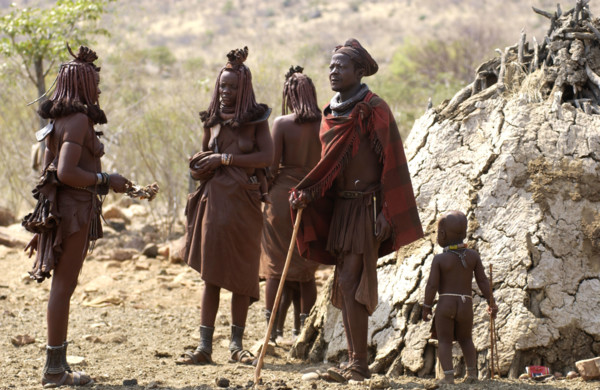 Himba chief with family
\n