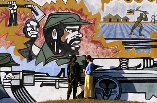 MURAL IN MAPUTO: HEROES OF THE REVOLUTION., MOZAMBIQUE