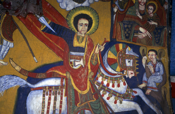 TAPESTRY IN MONASTERY, LALIBELA, ETHIOPIA