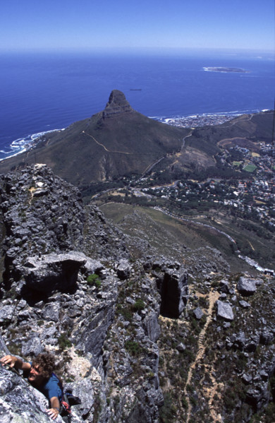Climbing on Africa Ledge, Table Mountain