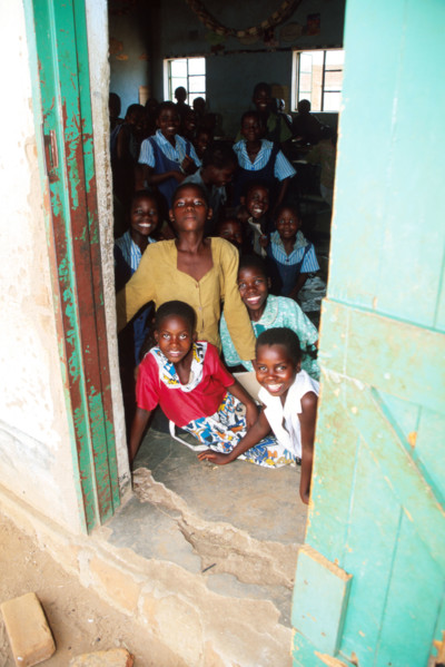 School children girls in Zambezi school