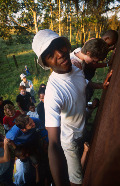 Team building - climbing a wall