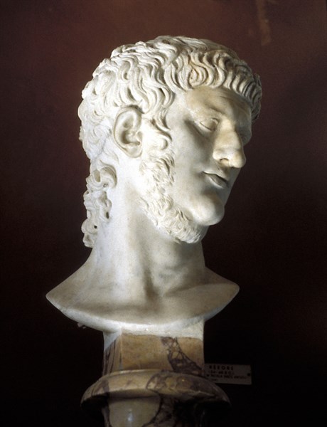 Nero's marble bust (37-68) Roman emperor
