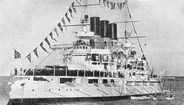 Guerre russo-japonaise 1904-1905, le cuirassé russe 'Retvisan'