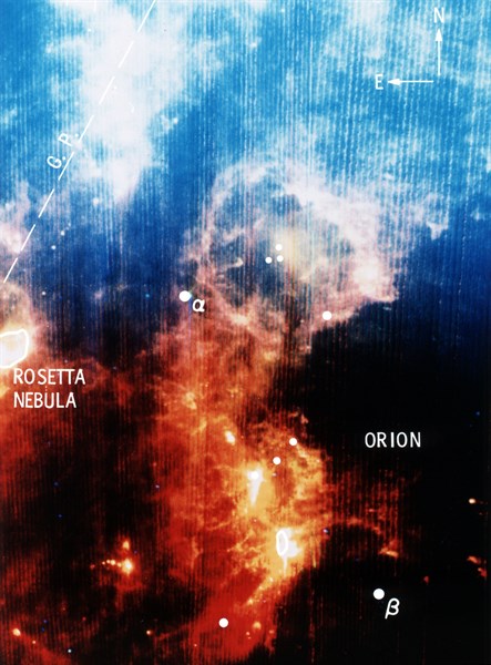 Infra-red view of constellation of Orion